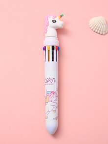 4pcs/1pc Cartoon Style 10-Color Handheld Ballpoint Pens, Cartoon Student Stationery Multi-Function Bullet Tip Ballpoint Pens, Suitable For Children's Daily School And Home Use, Ideal Choice For Children's Gifts And Back To School Gifts. - Multicolor - View 6