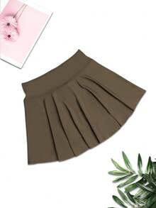 3 件套女式运动迷你裙搭配休闲高腰运动紧身裤，跑步短裙，带口袋