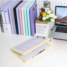 1 pezzo raccoglitore ad anelli A4 - in materiale PP durevole, con grande capacità, con design a doppio pulsante, adatto per uso in ufficio e da studente, organizer da scrivania, per il ritorno a scuola, forniture scolastiche