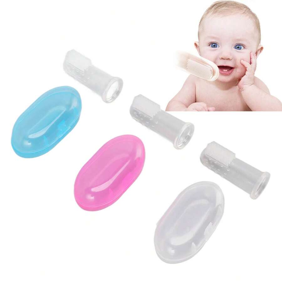 Juego de 6 cepillos de dientes de silicona para bebés, seguros y suaves, para la formación temprana en higiene bucal. - Multicolor - Ver 1