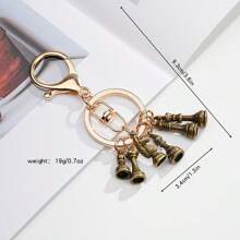 1pc Retro Chess Metal Keychain, Unisex, Fit For Backpack, Wallet, Handbag, Car Keys Car Accessories Bag Charm School
