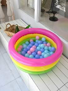 1 pieza Piscina inflable redonda, diseño de arcoíris colorido, extra grande y gruesa para adultos, uso en exteriores, jardín, patio trasero, fiesta de piscina de verano, artículos esenciales de playa, accesorios de playa, flotador de piscina