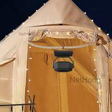 NetHong USB Rechargeable Battery Powered Tent Fan Portable Camping Fan With LED Lantern - Black - View 5