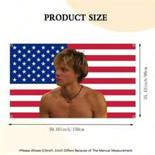 1pc JJ Maybank 90x150 Cm Polyester American Flag Tapestry - Wall Hanging Banner For Bedroom, Living Room, Office, Party Decor - No Power Needed