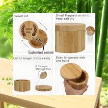 Spice Racks Spice Storage Box With Lid Condiments Holder Seasoning Pepper Salt Sugar Storage Container Kitchen Spice Bottle,Customized Text And Graphics,Bamboo Storage Box – Spice Jar, Tea Canister, Jewelry Organizer, Multi-Compartment Storage For Kitchen & Home Decor, Moisture Resistant, Magnetic Flap, Perfect Gift For Housewarming, Mother's Day, Weddings & Special Occasions