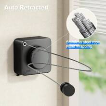 1 pezzo Stendibiancheria telescopico da interno/esterno resistente - Montato a parete in acciaio inossidabile, lungo 4,6 metri, design salvaspazio per asciugatura efficiente del bucato, soluzione per asciugare il bucato | Montaggio a parete moderno | Stendibiancheria, rastrelliera per asciugare i vestiti, accessori per il bagno, decorazione per la stanza, accessori per il bagno, articoli per il ritorno a scuola, decorazione per il bagno