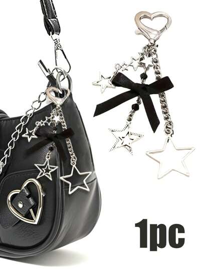 1 pièce Porte-clés pendentif à gland en forme d'étoile punk mignon Kawaii, porte-clés en forme d'étoile style punk, breloques de téléphone Y2K étoile mignonne, accessoires de téléphone à perles esthétiques, convient pour sac, accessoire de téléphone, cadeau pour amis, Saint-Valentin, cadeau de festival unisexe, accessoire de sac, accessoire esthétique pour sac à dos, sac à main, téléphone, sac cadeau et utilisation scolaire quotidienne, accessoires de voiture, breloques de sac gothique, lanyards de voiture avec porte-carte d'identité, idées de cadeaux de Noël pour sœur, professeur