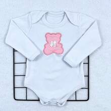 Sempre Bebê Conjunto Roupa Bebê Menina Feminino Body Manga Longa Calça Faixa Blogueirinha Laço Roupinha Conjuntinho Frio Inverno Rosa - Rosê - Visão 8