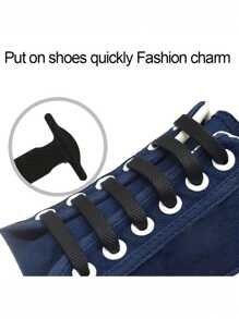 16 piezas de cordones elásticos sin atar, 16 piezas de cordones de silicona sin atar, cordones elásticos de ajuste rápido, cómodos, duraderos y ahorradores de tiempo como reemplazo para zapatos, cordones elásticos adecuados para tenis, zapatos casuales y zapatos deportivos para uso diario