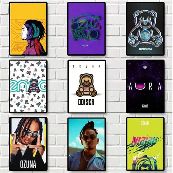 1 pièce Affiches avec cadre optionnel, Art mural Pop Ozuna Singer Poster, Impressions de galerie, Peinture sur canevas, Images murales, Décoration murale avec cadre pour le salon