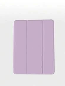 1 pieza Funda protectora para tableta con diseño de color morado sólido, con ranura para lápiz, anti caídas, con función de suspensión/activación, compatible con Samsung e iPad - Multicolor - Ver 6