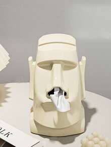 多功能雕像纸巾盒，客厅门厅复活节石像卧室桌面耳机架