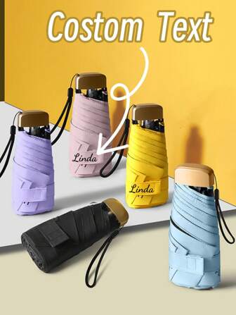 Paraguas plegable personalizado de cinco pliegues, pantalla solar, compacto y conveniente, paraguas de sombrilla personalizado de uso dual para lluvia y sol, enfriamiento de verano, playa, viaje