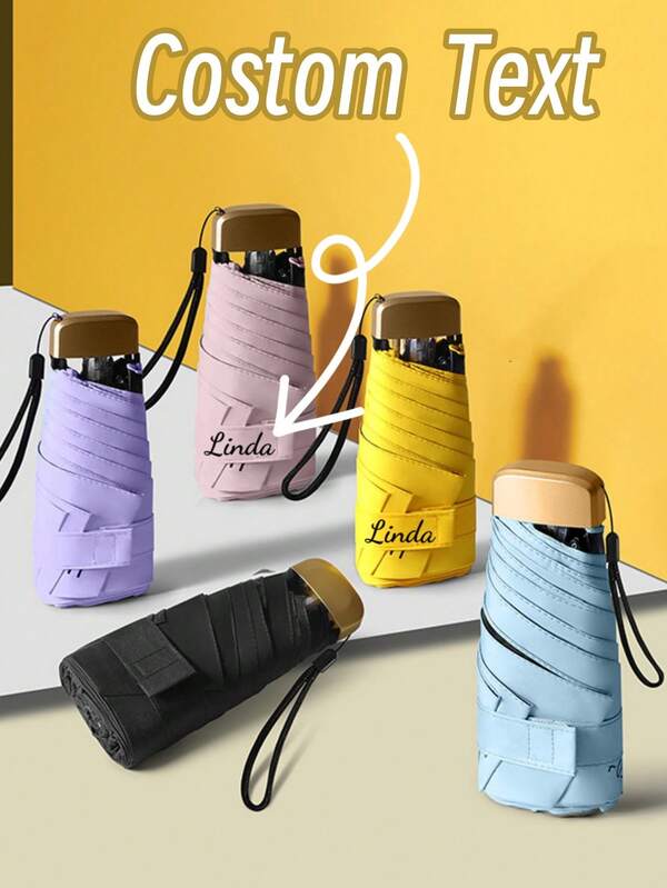 Customized Five Fold Umbrella Sunscreen Compact And Convenient Sunshade Umbrella Customized Sunshade Umbrella Rain And Rain Dual Use Folding Summer Cooling,Beach,Travel