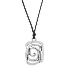 1pc Boho Vintage Spiral Design Swirl Pendant Necklace, Adjustable & Minimalist - Silver - View 8