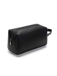 Clutch Bag HandBag Wristlet Bag Square Bag Toiletry Bag Large Capacity Oversized Portable Lightweight For Business For Commute Travel Essentials PU Leather Minimalist Casual Solid Color Men Gifts - Black - View 2