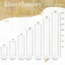 REWOMC 18 Pcs Hurricane Candle Holder Sleeve, Bottomless Glass Cylinder Candleholder Tall Clear Glass Cylinder Open Both Ends, Chimney Tube Cover, Open Ended Candle Shade - 18PCS 3*14 INCH - 查看 5