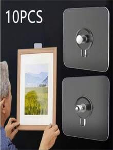 10pcs Photo Frame Hooks Storage Racks Screw Holders Hanger For Door Multifunction Gadgets Self-Adhesive Organizer Kitchen Accessories Home Bathroom Decor Bathroom Organizer Summer - Multicolor - View 2