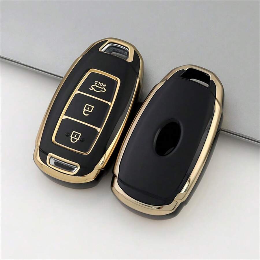 适用于现代汽车的TPU钥匙遥控器保护套，适用于Santa Fe、I30、IX35、Encino、KONA、Solaris、Sonata、Azera、Grandeur、Elantra、Accent等车型，可保护无钥匙进入遥控器。