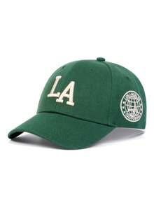 Kids 3D LA Letter Embroidered Baseball Cap, Suitable For Everyday Wear - Green - View 2