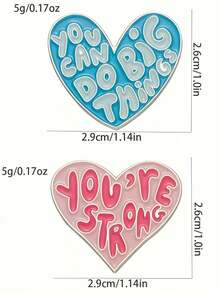 1 Stück/2 Stücke verbundene Herz Metall Broschen, passend für Kragen, Hemd, Pullover, Rucksack - Mode Accessoire - Ideales Geschenk für Freunde und Familie, Cartoon Abzeichen, Schmuck, für den täglichen Gebrauch - XZ206 - Übersicht 3