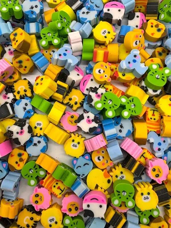 Mini gummen met dierenprints - Diverse schattige dierenprints, gemaakt van synthetisch rubber, ideaal als cadeau voor in de klas, als beloning of als bedankje voor een feestje, als beloning voor in de klas. Optimistische dierenprints, duurzame gummen, mini gummen, Valentijnsdag, verjaardagscadeau, nieuwjaar 2025, schoolspullen, cadeau voor terug naar school, kantoorartikelen, schoolbenodigdheden, kantoordecoratie, artikelen voor terug naar school, schoolprijzen