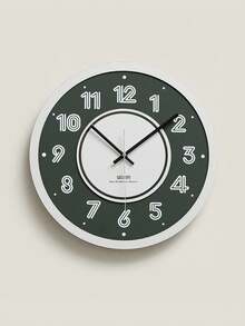 WOZOOM Wozoom Modern Minimalist Round Wall Clock, Overall Beige & Brown Color Scheme, Concise And Elegant. The Dial Features Bold Numeral Lines, Central Brown Circular Ring With Silver Pointers, Sophisticated Design. Pendulum Swing At The Bottom Adds Liveliness. Perfect Home Decor Choice For Living Room, Bedroom, Etc.