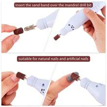 10 piezas de brocas para taladro de uñas, aptas para bandas de lijado de 3/32", brocas de repuesto para taladro de uñas para herramientas de manicura de lima eléctrica - Plateado - Ver 4