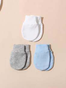 3 Pairs Newborn Anti-Scratch Mittens - Multicolor - View 2