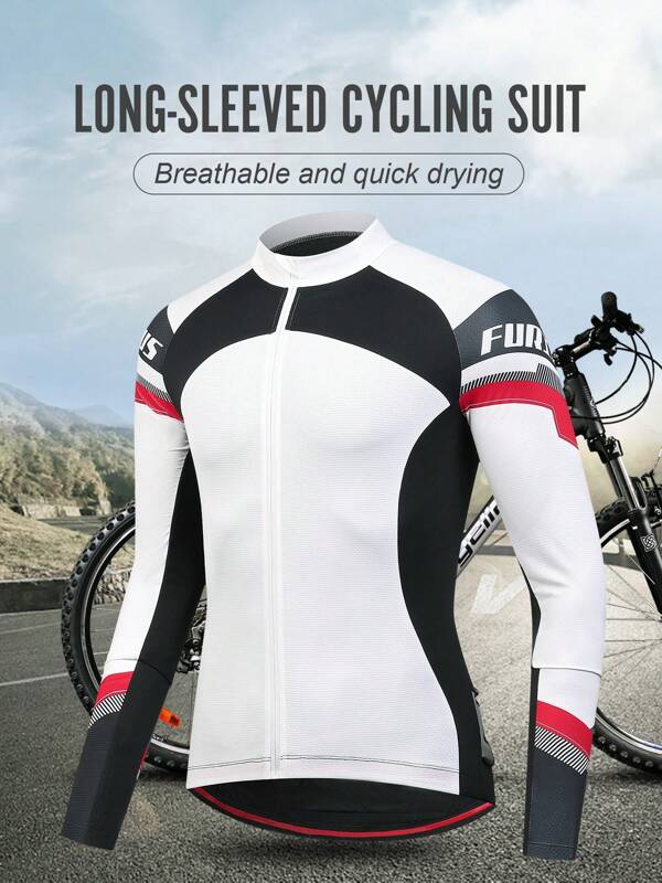 Men's Breathable Elastic Quick-Dry Long Sleeve Cycling Jersey
