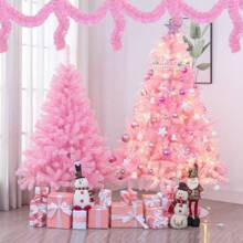 1pc, Translucent Glitter Tinsel Garland, Metallic Wire Trimming For Party/Birthday Decor, Shiny Pink, Soft Material, Length 2m, Width 10cm