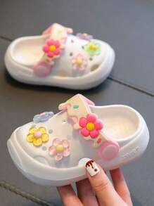 New Summer Cute Cartoon Floral Indoor Outdoor Infant Toddler Boys Breathable Sandals, Girls & Boys Soft Bottom Children Slippers