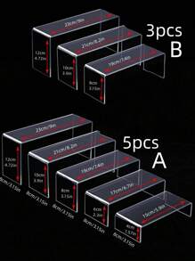 Conjunto de Prateleira de Exibição Acrílica - Caixa de Armazenamento de Mesa Estilizada para Cosméticos, Miniaturas e Acessórios | Mini Balcão de Exposição Multifuncional Adequado para Varejo e Decoração Doméstica