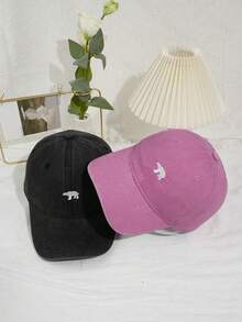 2pcs Washed Embroidered Animal Print Baseball Cap, Suitable For Daily Wear - Multicolor - View 13