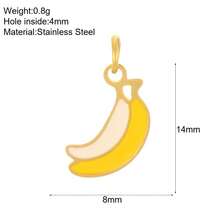 1 件不锈钢水果形项链吊坠饰物 - 樱桃、香蕉、西瓜、糖果、蝴蝶结 - 彩色 - 查看 17
