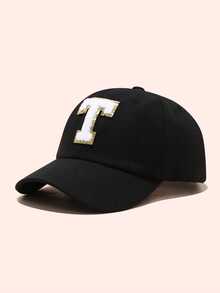 1PC Children Black 26 Letter Baseball Cap Gold Thread Embroidery Craft R Letter Design Style Kpop Fashion Snapback Cap Girls Boys Sun Hats - Black - View 32