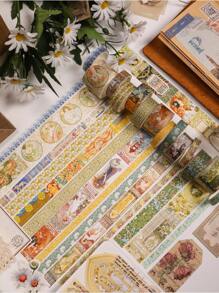 24pcs Assorted Vintage Ditsy Floral Washi Tape Set For Journaling And Scrapbooking Decorations (0.75cm*6rolls/1cm*4rolls/1.5cm*8rolls/2cm*1roll/2.5cm*3rolls/3cm*2rolls) Back To School