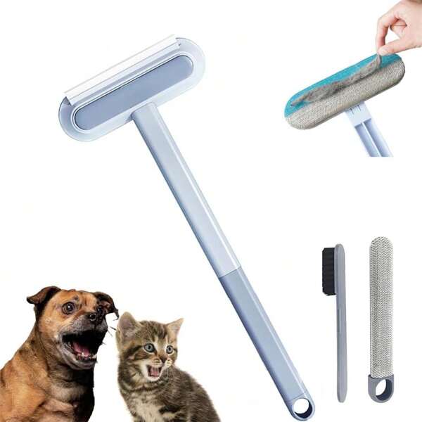 Escova multifuncional para remoção de pelos de animais de estimação, escova removedora de pelos de gatos, escova manual para remoção de fiapos de cães, escova removedora de pelos de gatos e cachorros, escova removedora de pelos de cama e carpete, escova removedora de pelos de gatos e cachorros, escova removedora de pelos de gatos e cachorros, escova removedora de cabos longos para janelas