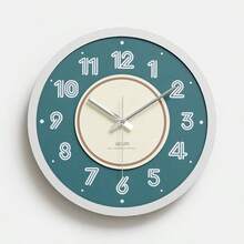 WOZOOM Wozoom Modern Minimalist Round Wall Clock, Overall Beige & Brown Color Scheme, Concise And Elegant. The Dial Features Bold Numeral Lines, Central Brown Circular Ring With Silver Pointers, Sophisticated Design. Pendulum Swing At The Bottom Adds Liveliness. Perfect Home Decor Choice For Living Room, Bedroom, Etc.
