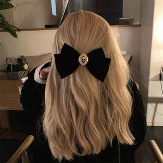 Velvet Big Bow Hair Clip Hair Accessories Bow Hairpins Flower Hairgrips Vintage Black Red Bow Hair Clip Claw Clips Hair Claws Hair Barrettes