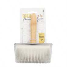 1pc Wooden Pet Grooming Brush, Dual Use For Dogs & Cats, Long Hair Detangling Massage Brush, Anti-Static, Fur Removal, Pet Grooming Tool