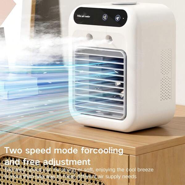 Climatiseur portable, rafraîchisseur d'air rechargeable, ventilateur de bureau rafraîchissant avec réservoir d'eau de 500 ml pour la maison, les voyages, le bureau, ventilateurs humidificateurs avec réservoirs d'eau, refroidisseurs
