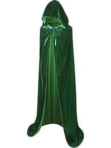 1PC Long Hooded Cloak Velvet Cape Witch Costume Cos Costume For Women Men