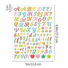 1768+ piezas de pegatinas de alfabeto de PVC, fuente de letra escrita a mano de 0,5 pulgadas, paquete impermeable de vinilo con letras y números en hojas de 5/10/15