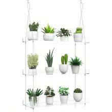 3-Tier Hanging Clear Plant Shelves For Windows, Acrylic Window Wall Plant Stand Shelf For Kitchen Indoor Gardens, Flower, Succulents, Herb, Seedling Organization, And Pots Display, 16 Inch Per Tier - 3 Tier - View 4