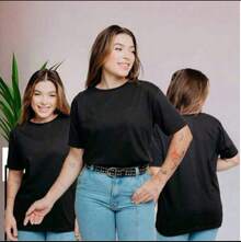 Women's Casual T-Shirt 100% Cotton Oversized - màu đen - Xem 2