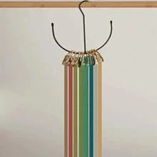 1 pieza Perchero multifuncional para cinturones, organizador de almacenamiento de metal sólido con revestimiento de acero inoxidable para corbatas, bufandas, cinturones