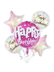 5 件套“生日快乐”3D 字母气球套装，适合生日派对家居装饰