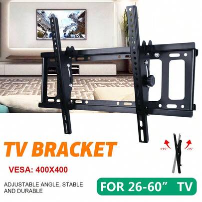 Universal Tilt TV Wall Bracket Mount 26 32 40 42 46 50 55 60 Inch Monitor Holder, Tilt 15°,Compatible With 99% Of TV Brands