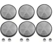6pcs Circular Reflective Warning Covers For Cars, Trucks, Motorcycles, Bicycles For Night Use